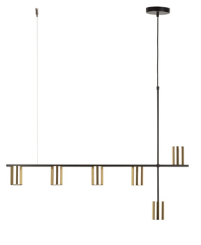 Lampa wisząca mosiądzowana złoto-czarna Sigma Lighting VENDO 6 33696