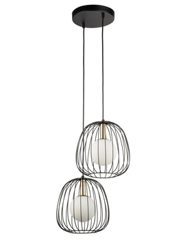 Lampa wisząca druciana BELL 2 czarno-złota 40728