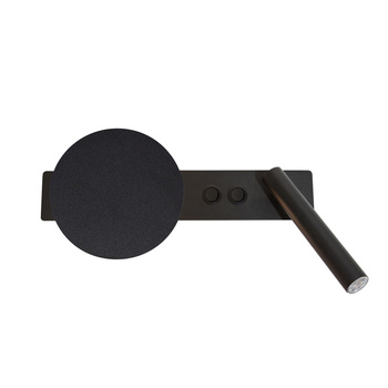 HOTEL MOOD kinkiet  z włącznikami B czarny z blachą czarną 41366