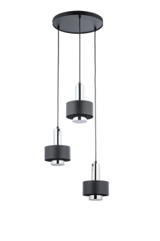 Lampa wisząca metalowa czarno - srebrna Sigma Lighting RIF LUX 3 KOŁO 40717