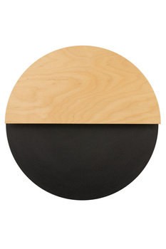 Kinkiet LUNA M czarny/dąb 40865