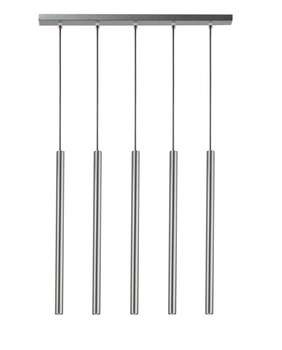Lampa wisząca rurki sople srebrna Sigma Lighting SOPEL 5 PROSTY 33618